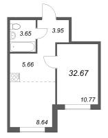 1 ккв № 53 Корп.: 3.6-2 , Секция 2  в ЖК Тишин