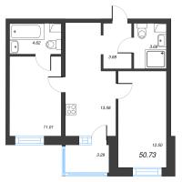 2 ккв № 264 Корп.: 3.4-1 , Секция 3  в ЖК Тишин