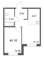 2 ккв (Евро) № 236 Корп.: 3.6-2 , Секция 5  в ЖК Тишин