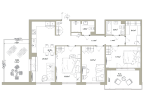 4 ккв (Евро) № 73 Корп.: 3.2-1 , Секция 1  в ЖК Тишин