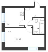1 ккв № 2 Корп.: 3.4-1 , Секция 1  в ЖК Тишин