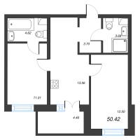 2 ккв № 205 Корп.: 3.4-1 , Секция 3  в ЖК Тишин