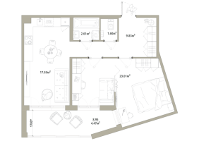 2 ккв (Евро) № 267 Корп.: 3.2-1 , Секция 3  в ЖК Тишин
