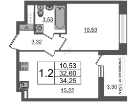 2 ккв (Евро) № 129 Корп.: 1.1 , Секция 1.2  в ЖК Титул в Московском