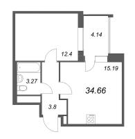 2 ккв (Евро) № 1403 Корп.: 1.1 , Секция 4.3  в ЖК Титул в Московском