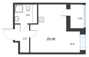 Студия № 1268 Корп.: 1.1 , Секция 4.1  в ЖК Титул в Московском