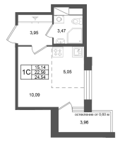 Студия № 363 Корп.: 2 , Секция 3  в ЖК Титул в Московском