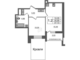 2 ккв (Евро) № 551 Корп.: 1.1 , Секция 2.4  в ЖК Титул в Московском