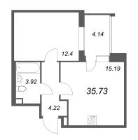 2 ккв (Евро) № 1383 Корп.: 1.1 , Секция 4.3  в ЖК Титул в Московском