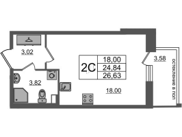 Студия № 554 Корп.: 1.1 , Секция 2.4  в ЖК Титул в Московском