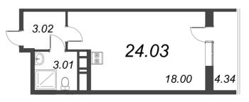 Студия № 973 Корп.: 1.1 , Секция 3.2  в ЖК Титул в Московском