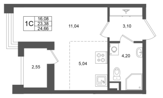 Студия № 139 Корп.: 2 , Секция 2  в ЖК Титул в Московском