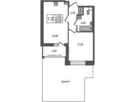 2 ккв (Евро) № 8 Корп.: 1.2 , Секция 1  в ЖК Титул в Московском