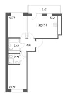 3 ккв (Евро) № 1379 Корп.: 1.1 , Секция 4.2  в ЖК Титул в Московском