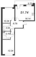 3 ккв (Евро) № 332 Корп.: 1.1 , Секция 2.1  в ЖК Титул в Московском