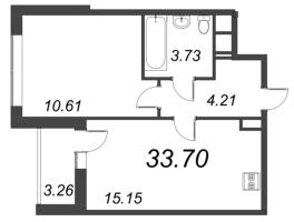 2 ккв (Евро) № 937 Корп.: 1.1 , Секция 3.2  в ЖК Титул в Московском