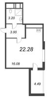 Студия № 1092 Корп.: 1.1 , Секция 3.3  в ЖК Титул в Московском