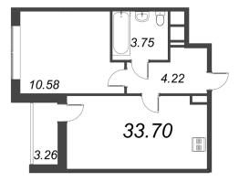 2 ккв (Евро) № 909 Корп.: 1.1 , Секция 3.2  в ЖК Титул в Московском