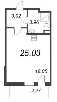 Студия № 902 Корп.: 1.1 , Секция 3.2  в ЖК Титул в Московском