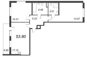 3 ккв (Евро) № 6 Корп.: 1.1 , Секция 1.1  в ЖК Титул в Московском