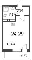 Студия № 254 Корп.: 1.1 , Секция 2.1  в ЖК Титул в Московском