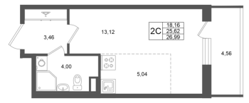 Студия № 146 Корп.: 2 , Секция 2  в ЖК Титул в Московском