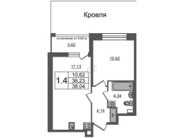 2 ккв (Евро) № 630 Корп.: 1.1 , Секция 2.5  в ЖК Титул в Московском