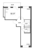 3 ккв (Евро) № 1350 Корп.: 1.1 , Секция 4.2  в ЖК Титул в Московском