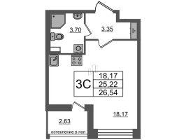 Студия № 1253 Корп.: 1.1 , Секция 4.1  в ЖК Титул в Московском