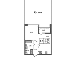 1 ккв № 549 Корп.: 1.1 , Секция 2.4  в ЖК Титул в Московском