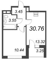 1 ккв № 273 Корп.: 1.1 , Секция 2.1  в ЖК Титул в Московском