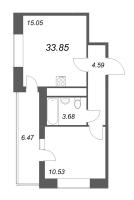 2 ккв (Евро) № 1398 Корп.: 1.1 , Секция 4.3  в ЖК Титул в Московском