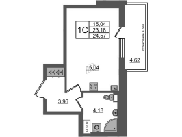 Студия № 24 Корп.: 1.2 , Секция 1  в ЖК Титул в Московском