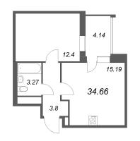 2 ккв (Евро) № 1463 Корп.: 1.1 , Секция 4.3  в ЖК Титул в Московском