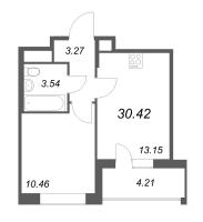1 ккв № 1378 Корп.: 1.1 , Секция 4.2  в ЖК Титул в Московском