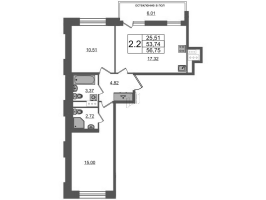 3 ккв (Евро) № 212 Корп.: 1.1 , Секция 1.3  в ЖК Титул в Московском