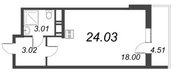 Студия № 972 Корп.: 1.1 , Секция 3.2  в ЖК Титул в Московском