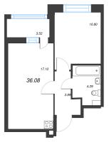 2 ккв (Евро) № 720 Корп.: 1.1 , Секция 2.6  в ЖК Титул в Московском