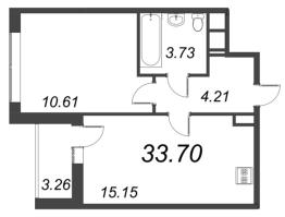 2 ккв (Евро) № 907 Корп.: 1.1 , Секция 3.2  в ЖК Титул в Московском