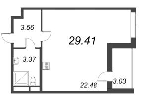 Студия № 28 Корп.: 1.1 , Секция 1.1  в ЖК Титул в Московском