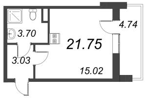 Студия № 243 Корп.: 1.1 , Секция 2.1  в ЖК Титул в Московском