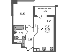 2 ккв (Евро) № 566 Корп.: 1.1 , Секция 2.4  в ЖК Титул в Московском
