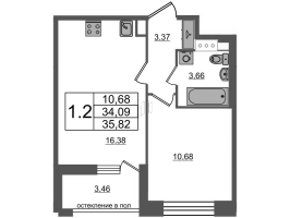 2 ккв (Евро) № 400 Корп.: 1.1 , Секция 2.3  в ЖК Титул в Московском