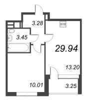 1 ккв № 1008 Корп.: 1.1 , Секция 3.2  в ЖК Титул в Московском