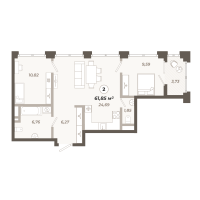 3 ккв (Евро) № 13 Корп.: 1 , Секция 1  в ЖК Траектория
