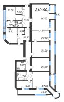 7 ккв (Евро) № 6.3. Корп.: 1 , Секция 2  в ЖК Три Грации