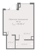 К. пом № ОФ14 Корп.: 7 , Секция 4  в ЖК UP-квартал Новый Московский