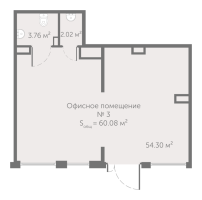 К. пом № ОФ3 Корп.: 7 , Секция 1  в ЖК UP-квартал Новый Московский