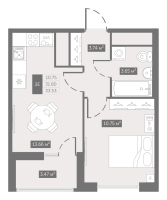 1 ккв № 40 Корп.: 8 , Секция 1  в ЖК UP-квартал Новый Московский