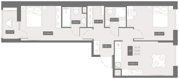 2 ккв № 67 Корп.: 8 , Секция 2  в ЖК UP-квартал Новый Московский